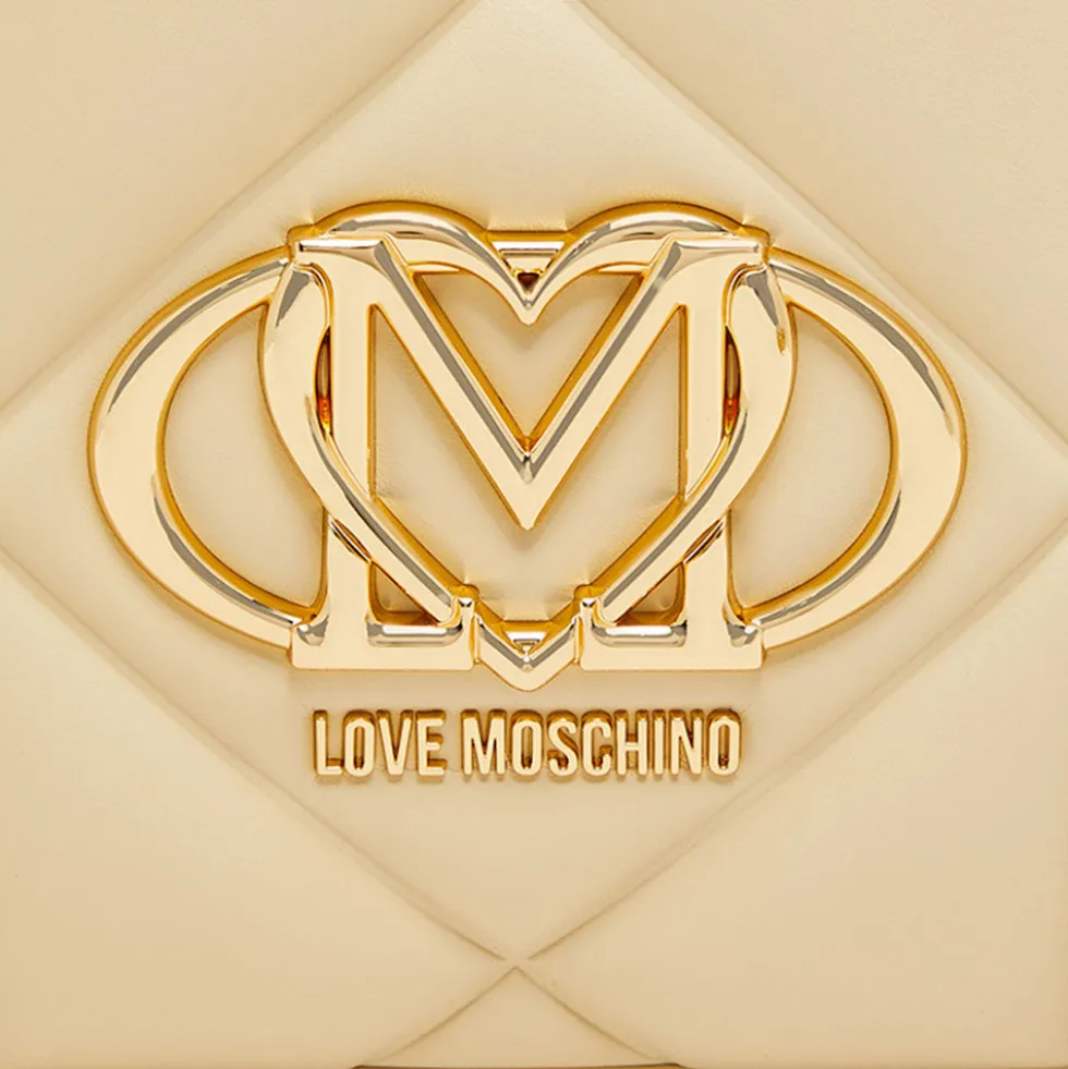 Borsa Donna a Mano Trapuntata LOVE MOSCHINO linea Embossed color Burro