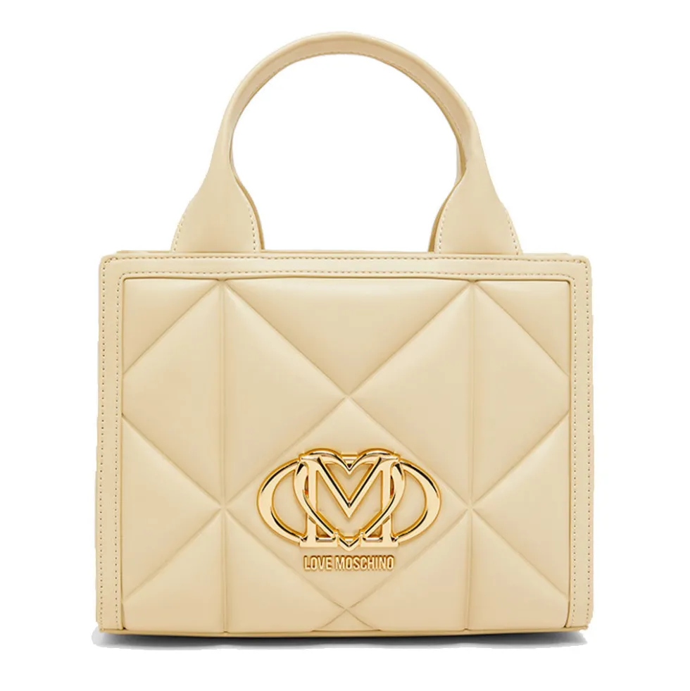 Borsa Donna a Mano Trapuntata LOVE MOSCHINO linea Embossed color Burro