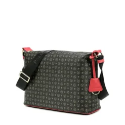 Borsa Donna a Spalla a Tracolla POLLINI linea Heritage Logo Classic Nero e Rosso Lacca