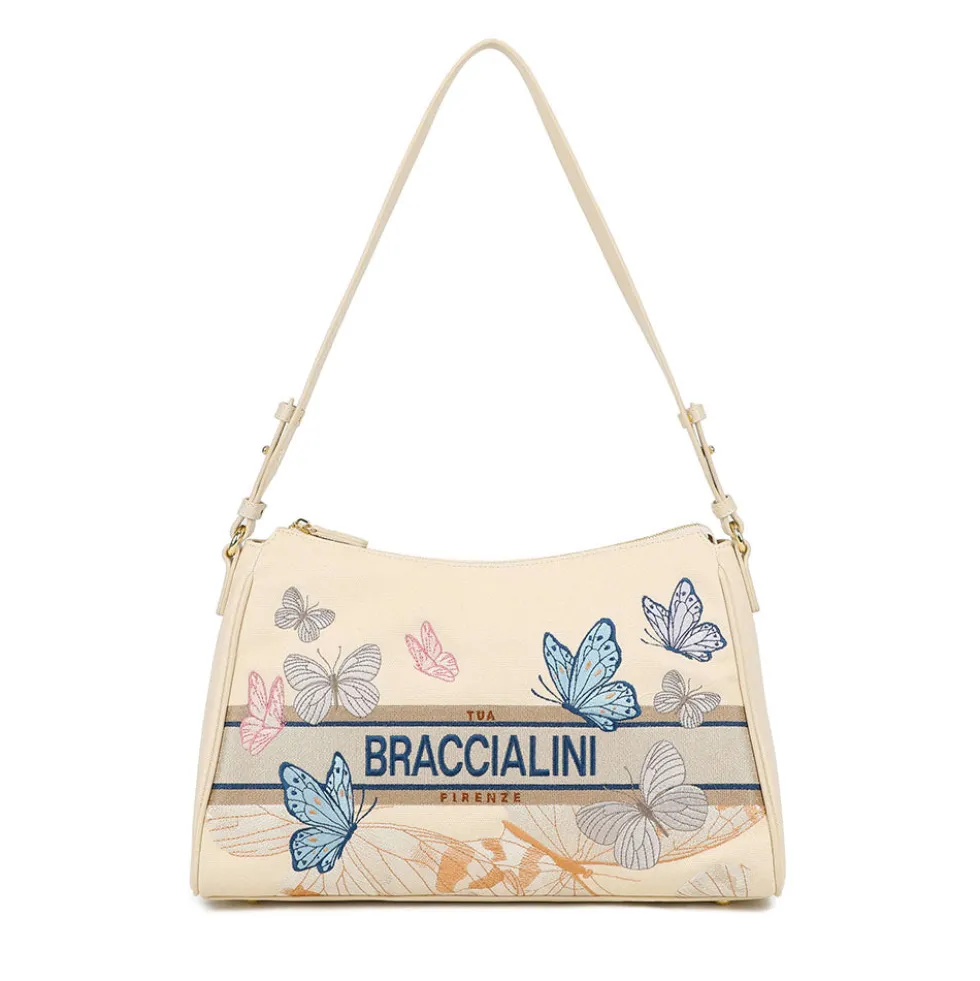 Borsa Donna a Spalla BRACCIALINI linea Jacquard Beige