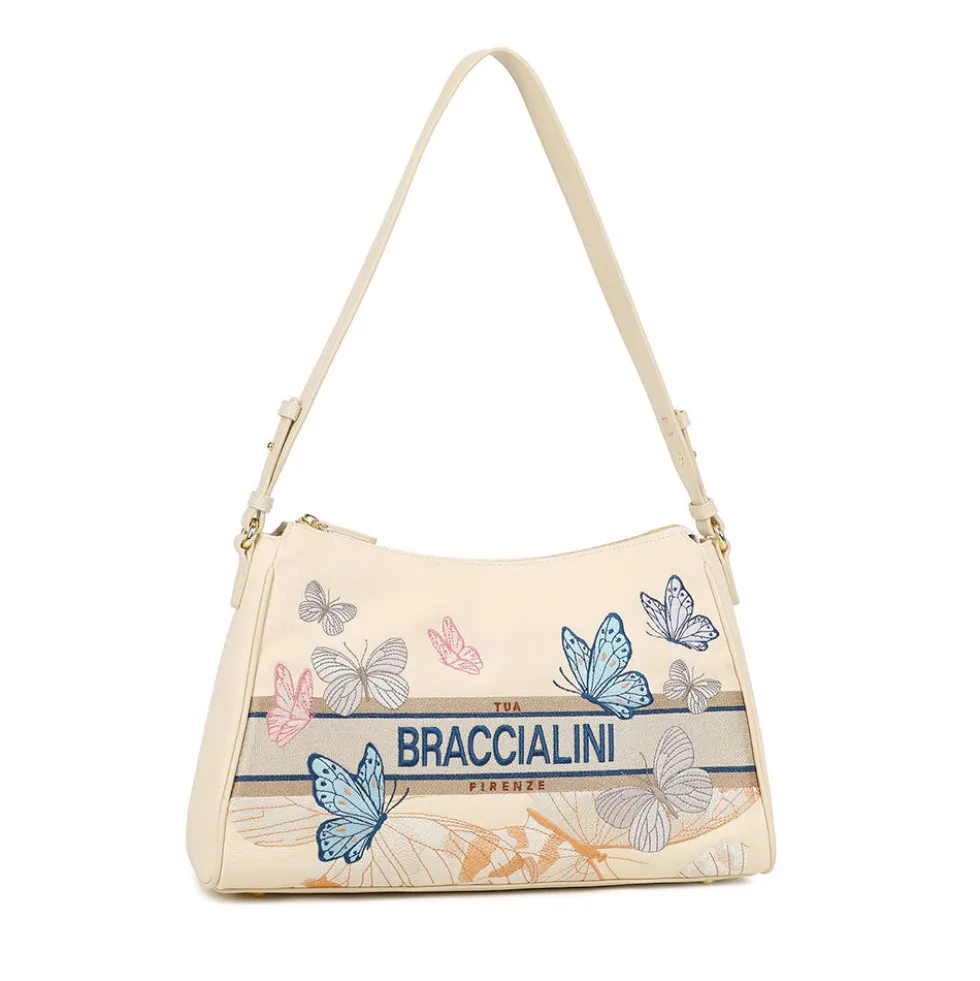 Borsa Donna a Spalla BRACCIALINI linea Jacquard Beige