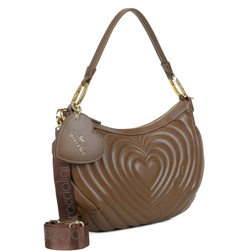 Borsa Donna a Spalla BRACCIALINI linea Beth Matelassé Marrone