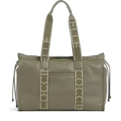 Borsa Donna a Spalla COCCINELLE in Pelle Linea 2Day Signature Large colore Laurel Green