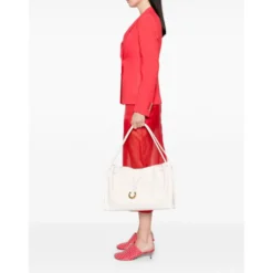 Borsa Donna a Spalla COCCINELLE in Pelle Liscia Linea Isabella Colore Blanco