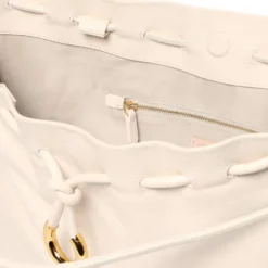 Borsa Donna a Spalla COCCINELLE in Pelle Liscia Linea Isabella Colore Blanco