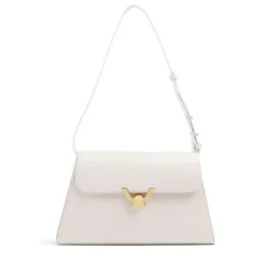 Borsa Donna a Spalla COCCINELLE in Pelle Colore Blanco linea Dew Medium