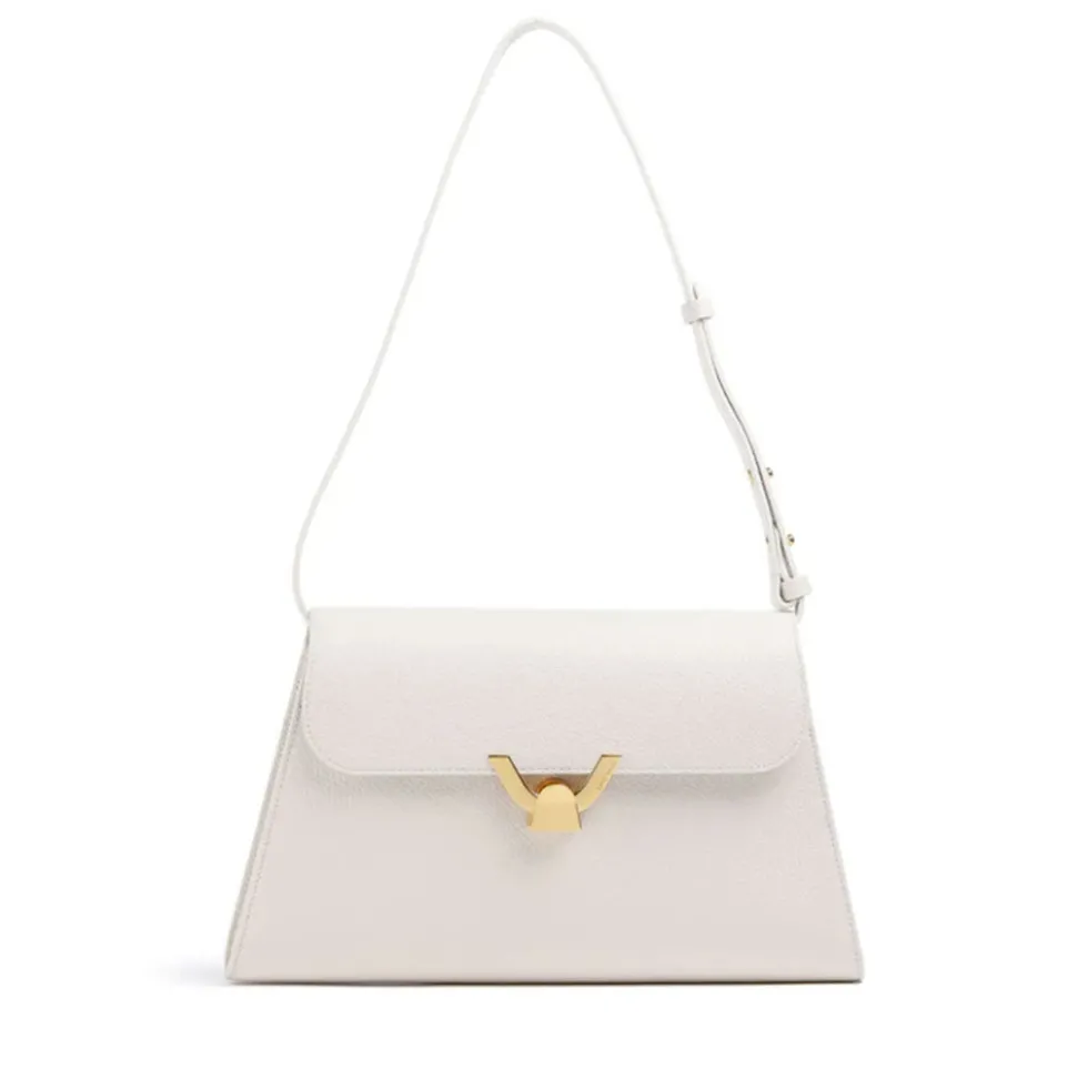 Borsa Donna a Spalla COCCINELLE in Pelle Colore Blanco linea Dew Medium