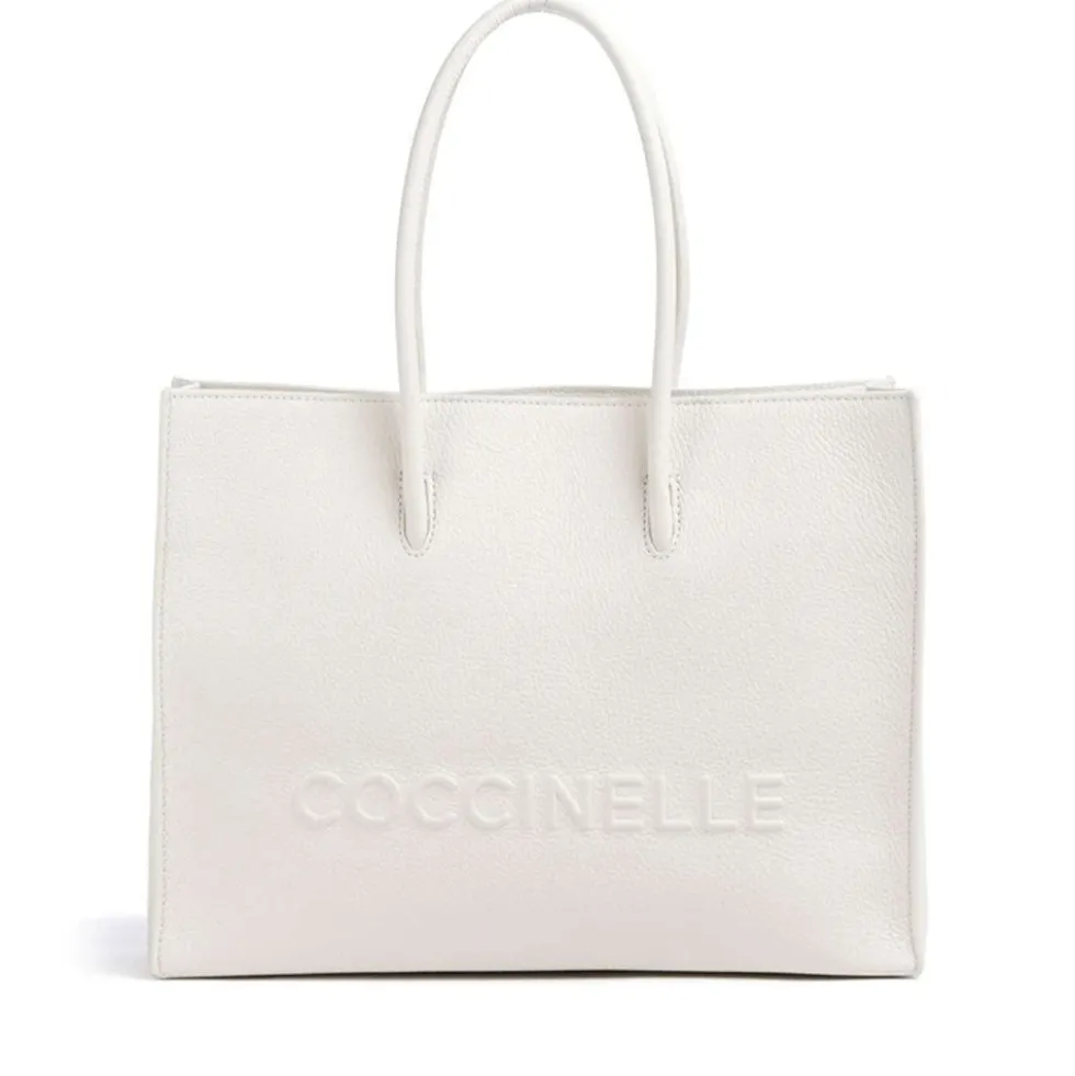 Borsa Donna a Spalla COCCINELLE in Pelle Linea Myrtha colore Blanco