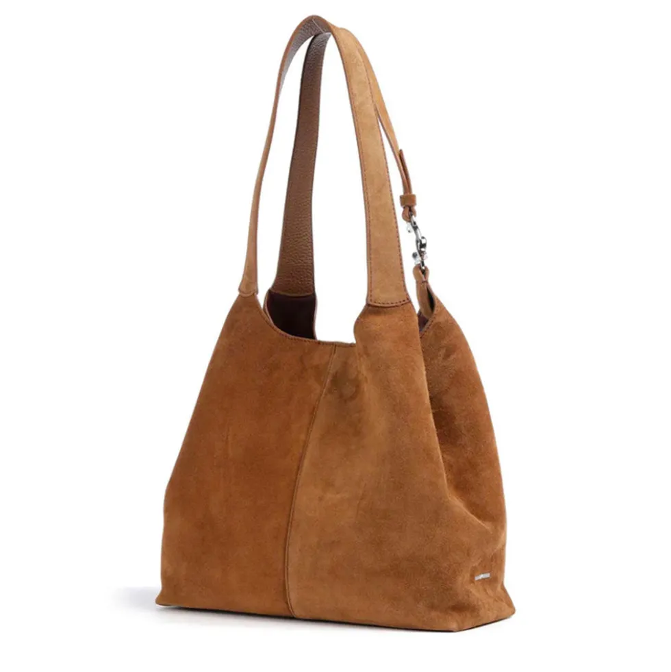 Borsa Donna a Spalla COCCINELLE in Camoscio Linea C-Easy Colore Cognac