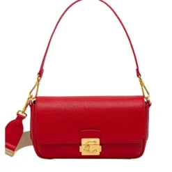 Borsa Donna a Spalla COCCINELLE in Pelle Martellata linea C-Me Colore Scarlet