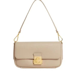 Borsa Donna a Spalla COCCINELLE in Pelle Martellata linea C-Me Colore Sandshell