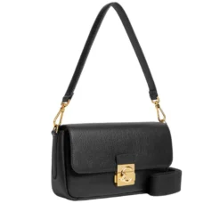 Borsa Donna a Spalla COCCINELLE in Pelle Martellata linea C-Me Colore Nero