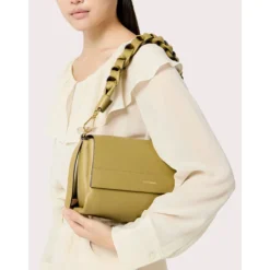 Borsa Donna a Spalla COCCINELLE in Pelle linea Boheme Small colore Deep Blue - Sandshell