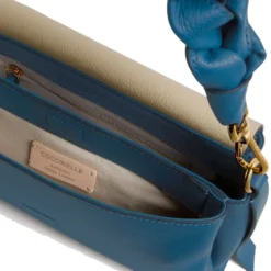 Borsa Donna a Spalla COCCINELLE in Pelle linea Boheme Small colore Deep Blue - Sandshell