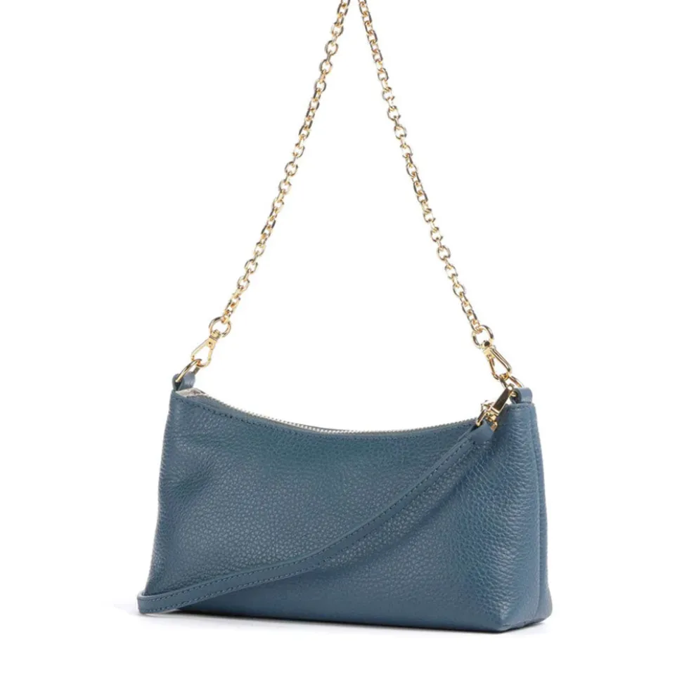 Borsa Donna a Spalla COCCINELLE in Pelle Deep Blue Linea Aura