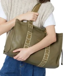 Borsa Donna a Spalla COCCINELLE in Pelle Linea 2Day Signature Large colore Lambskin White