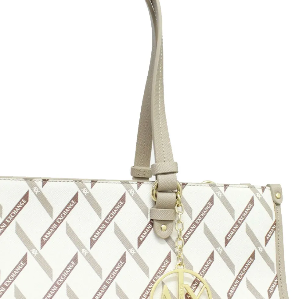 Borsa Donna a Spalla con Tracolla ARMANI EXCHANGE colore Off White - Sand