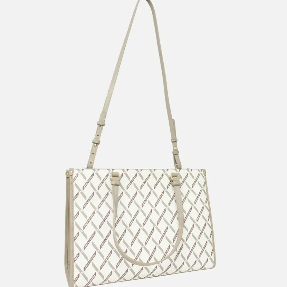 Borsa Donna a Spalla con Tracolla ARMANI EXCHANGE colore Off White - Sand
