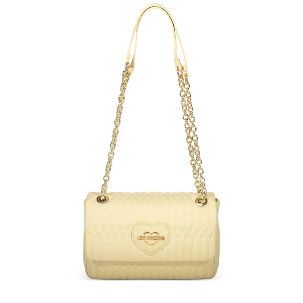 Borsa Donna a Spalla e a Tracolla LOVE MOSCHINO linea Bubby Love in Ecopelle color Burro