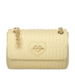 Borsa Donna a Spalla e a Tracolla LOVE MOSCHINO linea Bubby Love in Ecopelle color Burro