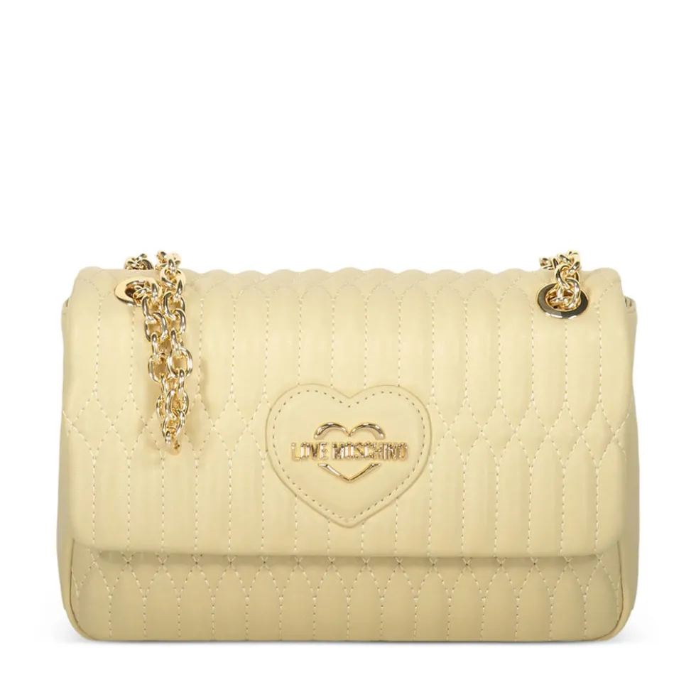 Borsa Donna a Spalla e a Tracolla LOVE MOSCHINO linea Bubby Love in Ecopelle color Burro