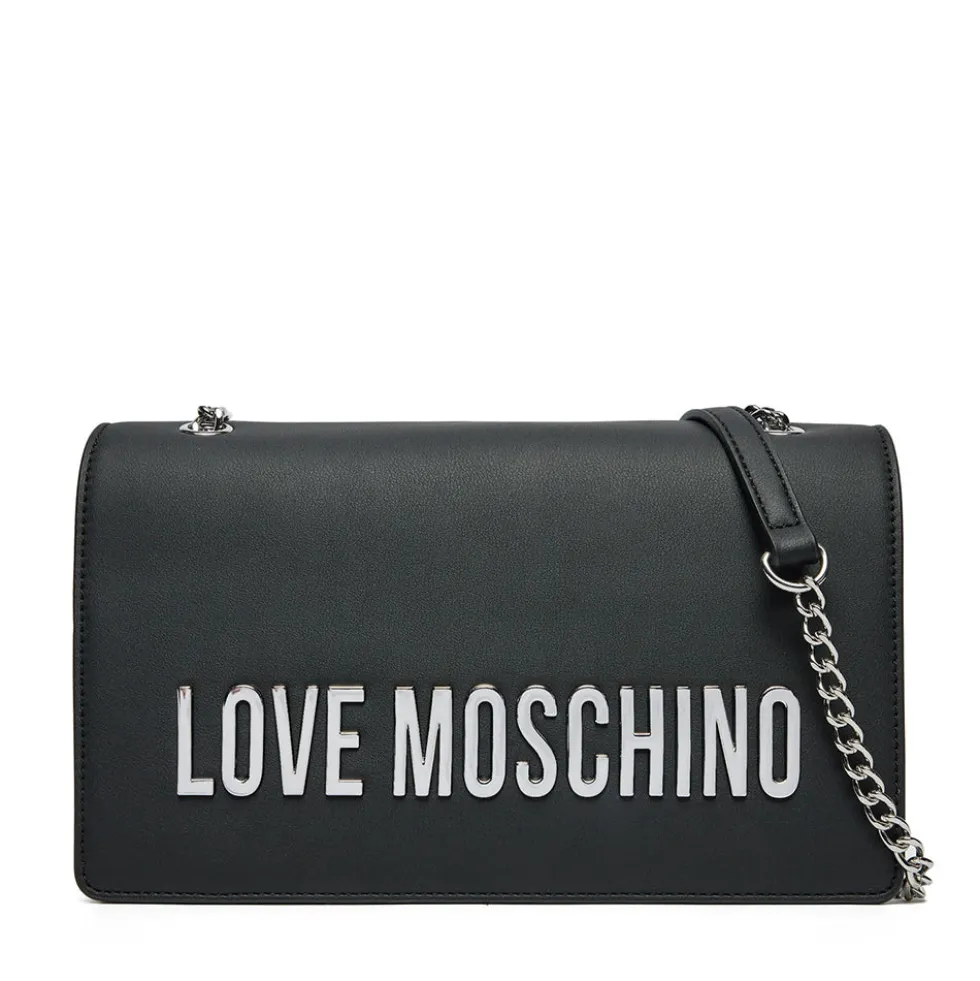 Borsa Donna a Spalla e a Tracolla LOVE MOSCHINO linea Bold Bag colore Nero e Nikel