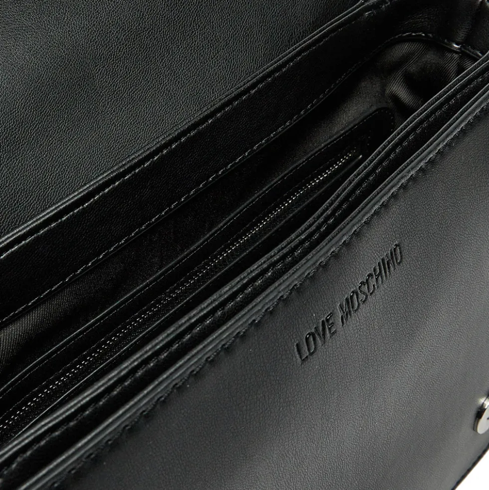 Borsa Donna a Spalla e Tracolla LOVE MOSCHINO linea Quilted Nero e Nikel