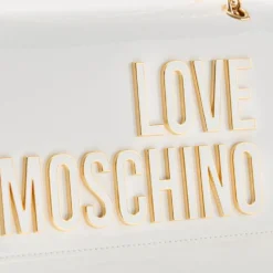 Borsa Donna a Spalla e Tracolla LOVE MOSCHINO in Vernice Bianca