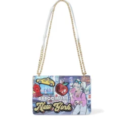 Borsa Donna a Spalla e Tracolla BRACCIALINI linea Cartoline stampa New York