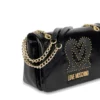Borsa Donna a Spalla e Tracolla LOVE MOSCHINO Nera con Logo Ricamato e Borchie