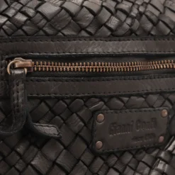 Borsa Donna a Spalla e Tracolla GIANNI CONTI in Pelle Intrecciata Nera