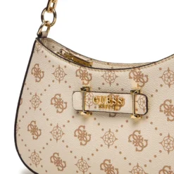 Borsa Donna a Spalla GUESS Linea Carrie Colore Vanilla Logo