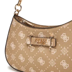 Borsa Donna a Spalla GUESS Linea Carrie Colore Biscotti Logo
