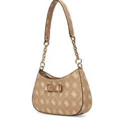 Borsa Donna a Spalla GUESS Linea Carrie Colore Biscotti Logo