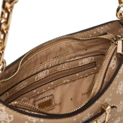 Borsa Donna a Spalla GUESS Linea Carrie Colore Biscotti Logo