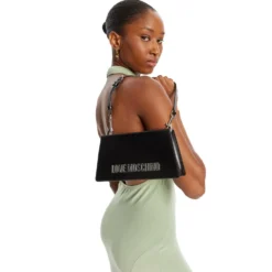 Borsa Donna a Spalla LOVE MOSCHINO Nera con Maxi Logo Nikel