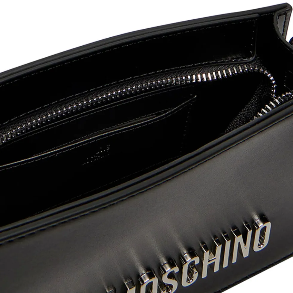 Borsa Donna a Spalla LOVE MOSCHINO Nera con Maxi Logo Nikel