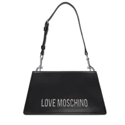 Borsa Donna a Spalla LOVE MOSCHINO Nera con Maxi Logo Nikel