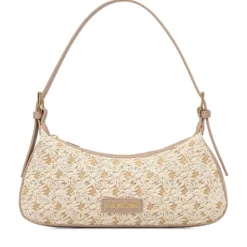 Borsa Donna a Spalla LOVE MOSCHINO linea Daisy in Ecopelle e Rafia Taupe