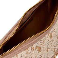 Borsa Donna a Spalla LOVE MOSCHINO linea Daisy in Ecopelle e Rafia Taupe