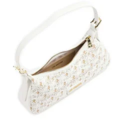 Borsa Donna a Spalla LOVE MOSCHINO linea Daisy in Ecopelle e Rafia Bianca