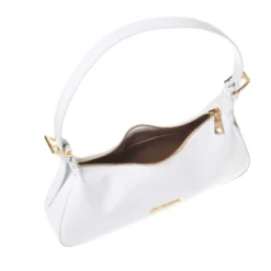 Borsa Donna a Spalla LOVE MOSCHINO in Ecopelle Effetto Vernice Bianca