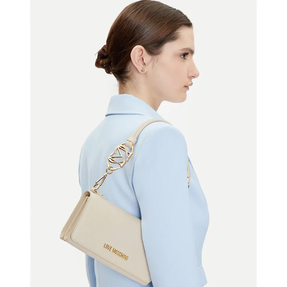 Borsa Donna a Spalla LOVE MOSCHINO linea Jewel Avorio