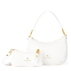 Borsa Donna a Spalla Media BRACCIALINI linea Beth Puffy in Nylon Bianco
