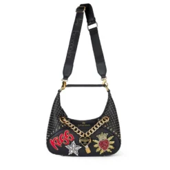 Borsa Donna a Spalla Media BRACCIALINI linea Rock colore Nero