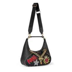 Borsa Donna a Spalla Media BRACCIALINI linea Rock colore Nero