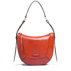 Borsa Donna a Spalla THE BRIDGE linea Fedora in Pelle Arancio Bruciato