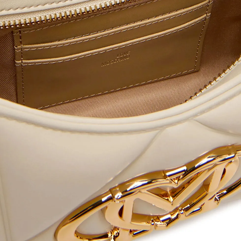 Borsa Donna a Spalla Trapuntata LOVE MOSCHINO linea Embossed Avorio