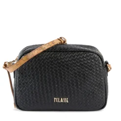 Borsa Donna a Tracolla 1A Classe Alviero Martini linea Golden Dune effetto Intrecciato Nera LE43