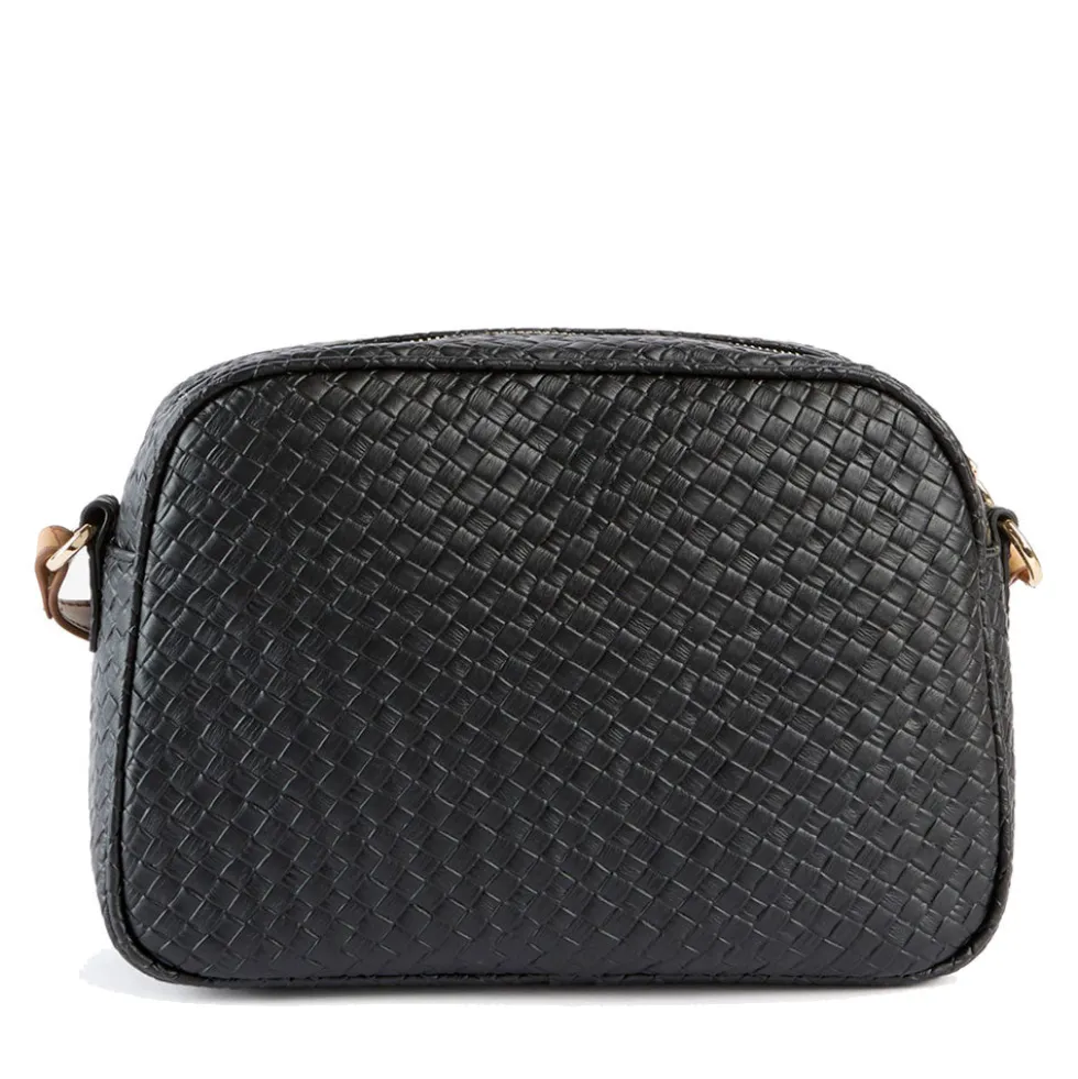 Borsa Donna a Tracolla 1A Classe Alviero Martini linea Golden Dune effetto Intrecciato Nera LE43